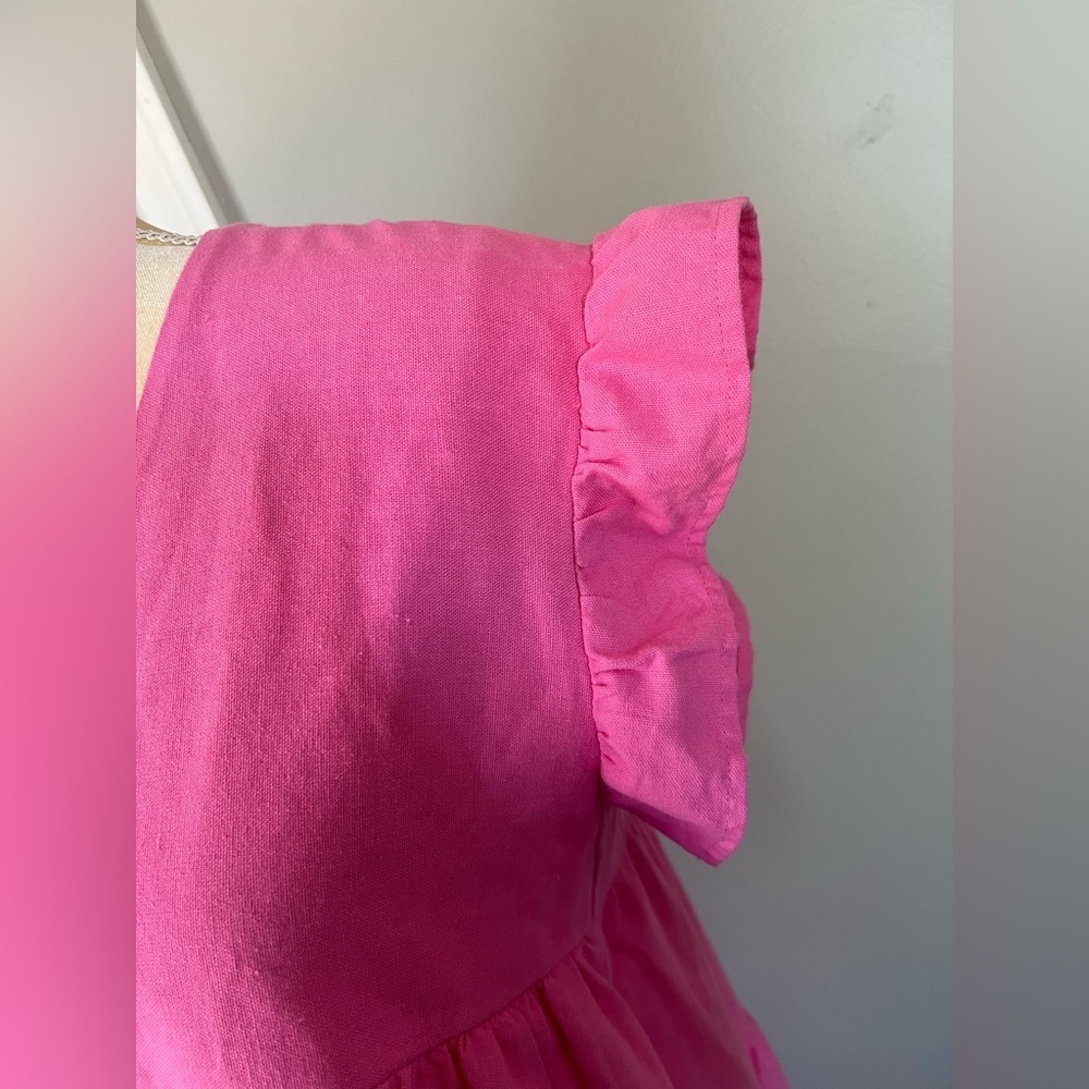 Petal & Pup Woman’s Light Pink Linen Blend Airy Tiered Summer Spring Dress 6 - Picture 5 of 11